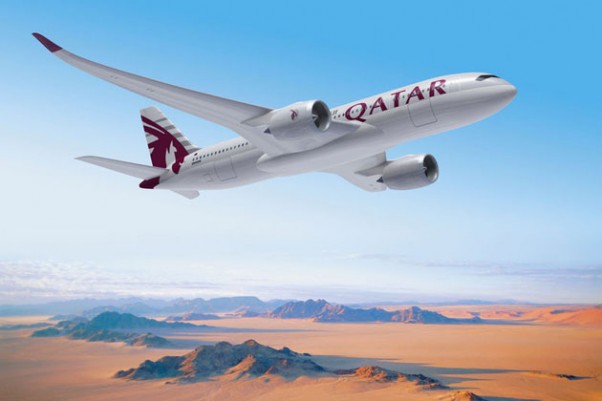 Rendering of a Qatar Airways Airbus A350XWB. (Image by Fixion/Airbus)