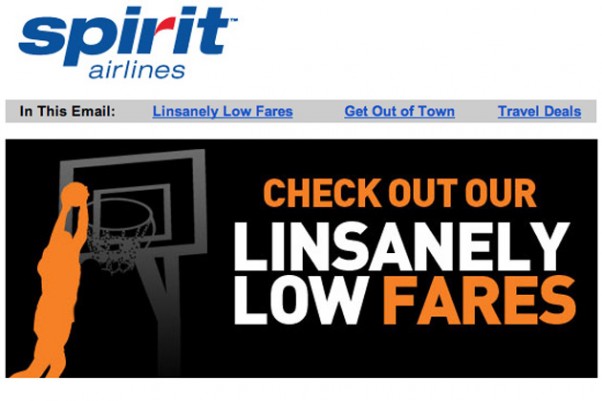 Spirit Airlines Linsanely Low Fares