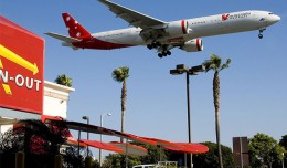 Photo of the Day: A V Australia Boeing 777-300ER (VH-VOZ) skips the drive-through at In-N-Out Burger on final approach to LAX