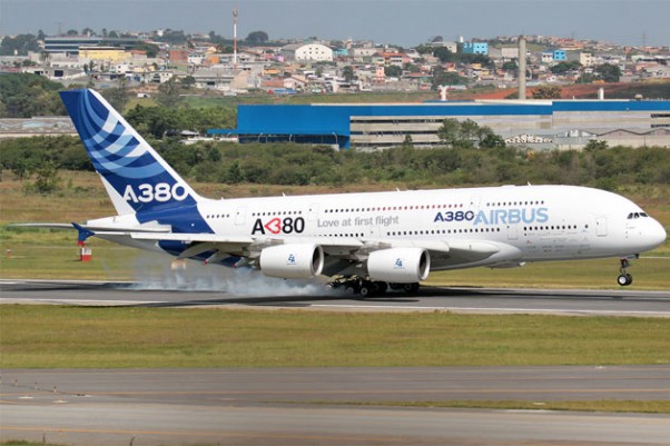 Photo of the Day: Airbus A380 demonstrator plane visits Sao Paulo. (Photo by Ediney Ribeiro)