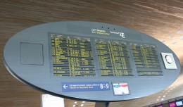 Departures board in Charles De Gaulle Airport's Terminal 2E. (Photo by Matt Molnar)