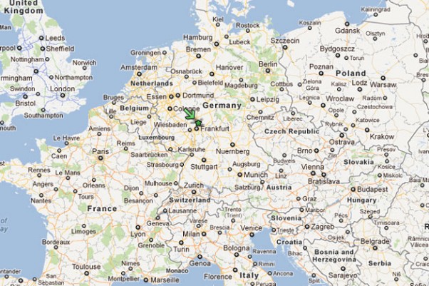 The crash occurred outside of Frankfurt, in Egelsbach, Germany