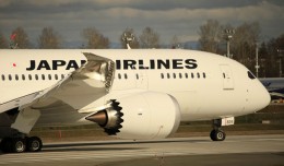 The first Japan Airlines Boeing 787 Dreamliner. (Photo by Dan King)