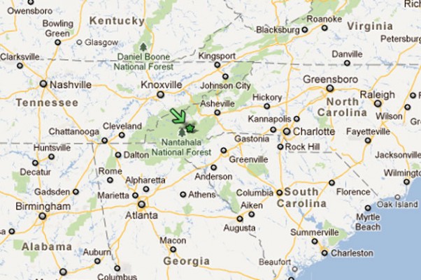 The plane went down in the southwestern corner of North Carolina