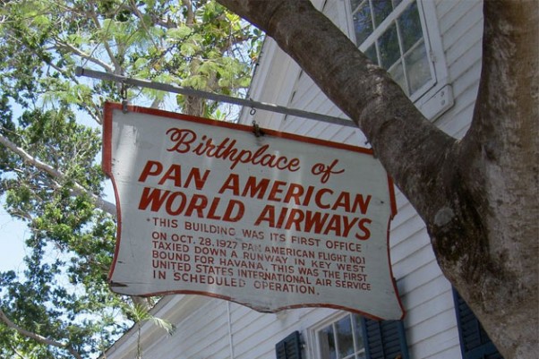 Pan Am's first office in Key West is marked by a sign