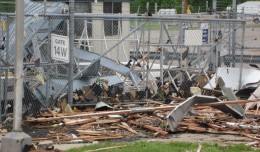 Damage at the Spirit AeroSystems facility in Wichita, Kansas. (Photo by Spirit AeroSystems, via Flickr)