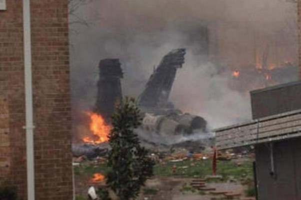 Wreckage of the F/A-18 which crashed in Virginia Beach