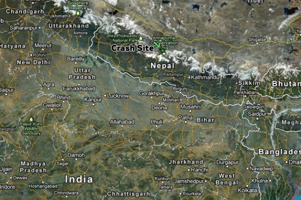 Jomsom Airport crash site. (Map by Matt Molnar/Google Maps)
