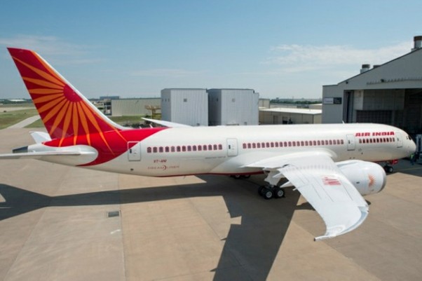 Air India's Boeing 787 Dreamliner, VT-ANI, outside of Boeing's Texas painting facility. (Photo by Boeing)