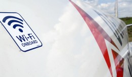 Decal indicating a wifi-enabled Delta aircraft. (Photo by Delta Air Lines)