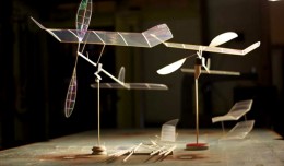 Constructed from very light balsawood sheet and strip, boron filament, carbon fiber and a transparent covering of plastic film, these rubberband-powered planes can fly for up to 40 minutes at a time.