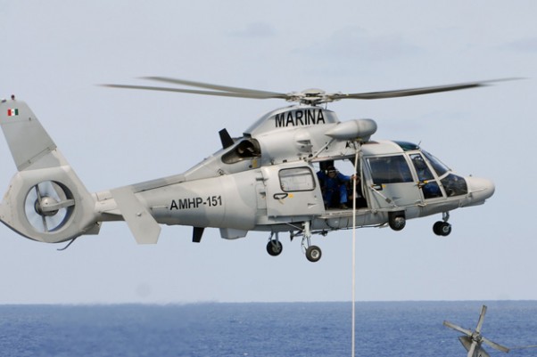 A Mexican Marines Eurocopter AS565 Panther helicopter similar to the one that crashed. (Photo by Mass Communication Specialist Seaman Patrick Grieco/US Navy)
