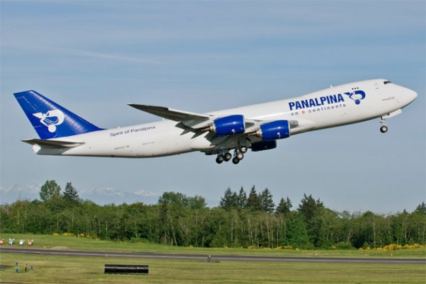 Atlas Air's fourth Boeing 747-8F (N850GT) wears a Panalpina livery. (Photo by Boeing)