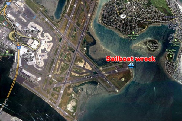 Map of the shipwreck, arrrrr matey. (Map by Matt Molnar/Google)