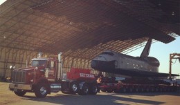 Shuttle Enterprise is on the move early Friday morning.