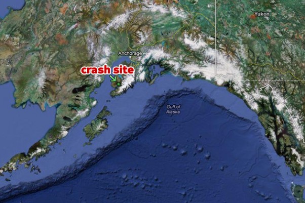 Map of the crash site in Homer, Alaska. (Map by Google/Matt Molnar)