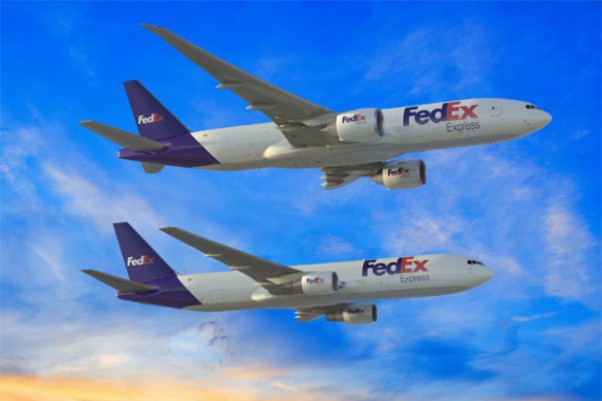 Boeing 767-300 Freighter and 777 Freighter wearing FedEx livery. (Image by Boeing)