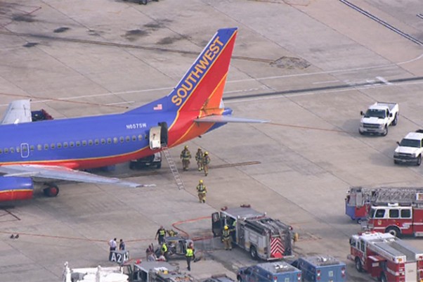 Southwest Flight 709 at BWI. (Photo via WBAL TV)