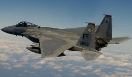 A McDonnell Douglas F-15C-35-MC Eagle out of the 71st Fighter Squadron, 1st Fighter Wing, at Langley Air Force Base, Va., flies over Washington D.C. (Photo by U.S. Air Force/Staff Sgt. Samuel Rogers)