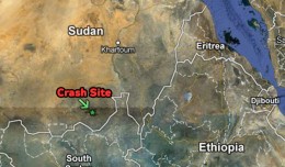 The Antonov An-24 crashed near Talodi, Sudan, near the border with South Sudan. (Map by NYCAviation/Google Maps)