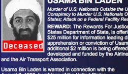 Osama bin Laden is marked as "deceased" on the FBI's 10 Most Wanted List web page following the US raid that left him dead.