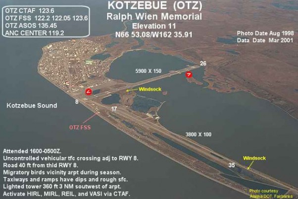 Closer to Siberia than to Anchorage, Alaska's tiny Ralph Wien Memorial Airport received a $15 million grant for runway improvements. (Image by FAA)