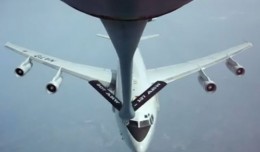 NATO E-3 Sentry AWACS aircraft close call with a KC-135 Stratotanker.