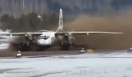 A UTAir Antonov An-24 does its best monster truck impression.