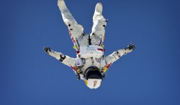 Felix Baumgartner during a Red Bull Stratos test jump. (Photo by Red Bull Stratos)