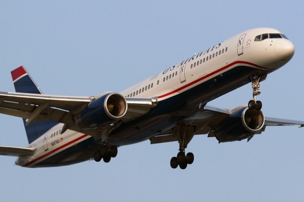 A US Airways Boeing 757 landing in Philadelphia. (Photo by Brian Futterman)