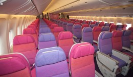 Purple haze onboard Thai Airways Boeing 777-300ER. (Photo by Liem Bahneman/NYCAviation)