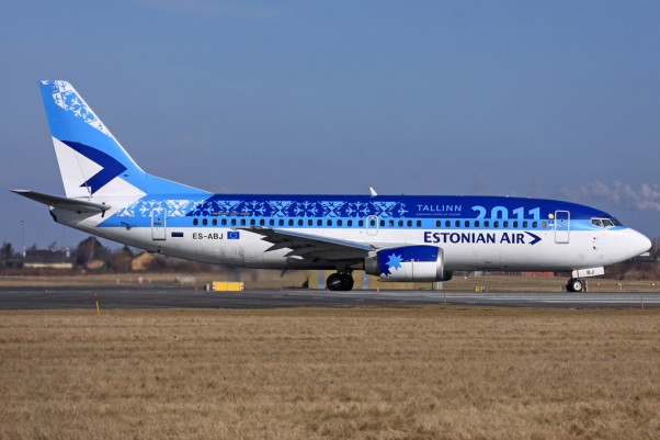 An Estonian Air Boing 737-300 (ES-ABJ) seen at Copenhagen wearing a special "Tallinn European Capital of Culture 2011" livery. (Photo by Eduard Heisterkamp via Wikipedia)