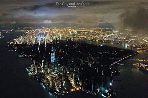 New York Magazine's Hurricane Sandy cover, "The City and the Storm."