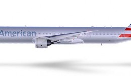 American Airlines new livery on a Boeing 777-300ER.