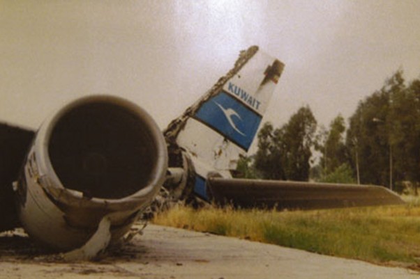 Kuwait Airways Airbus A300 destroyed during Iraqi invasion.
