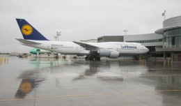 Lufthansa D-ABYI 747-8I at Everett Delivery Center. Credit: Boeing