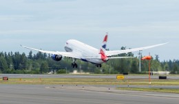 The first British Airways 787 departing Paine Field