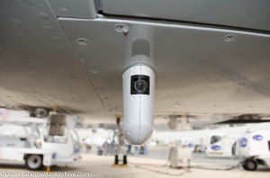 The housing for the two belly cameras on an Interjet SSJ 100