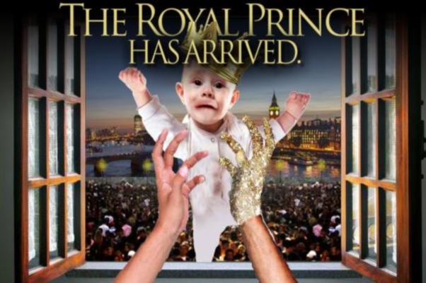In the latest Spirit Airlines ad, the royal baby is dropped from a window