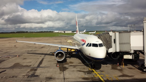 One of the two British Airways A318s at the gate in Shannon, Ireland.